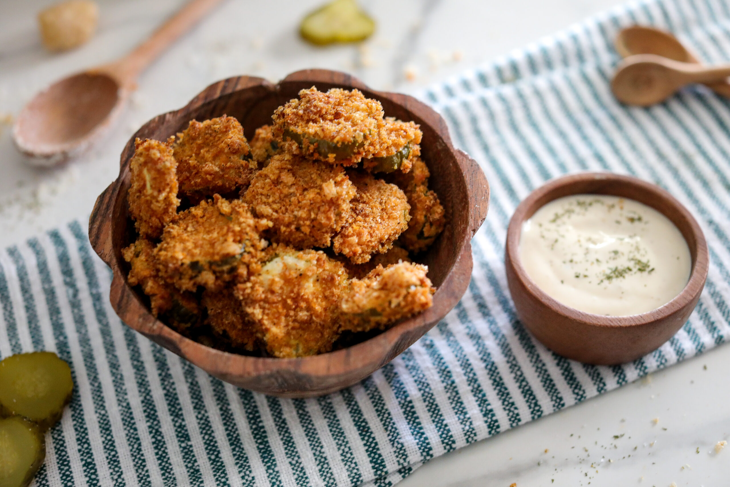 Low Carb Fried Pickles for One