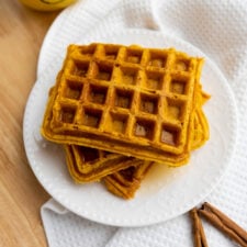 Vegan Pumpkin Waffles for One-image