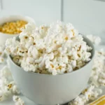 A bowl of popcorn at home.