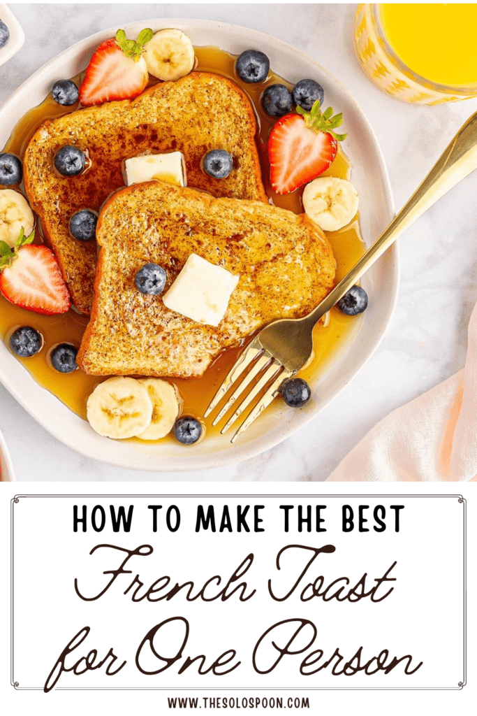 How to make french toast for one person Pinterest Pin