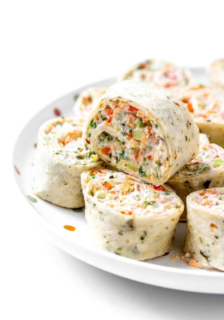 A plate of vegetable rolls, perfect for college commuters looking for quick and nutritious lunch ideas.